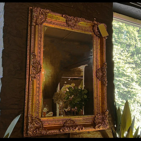 Classic Mirror Gold Rectangular Medium (90 x 10 x 120cm)