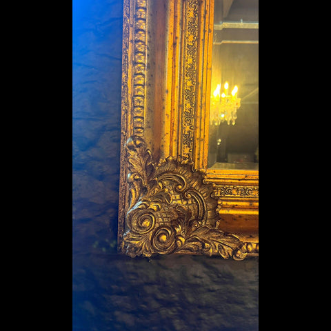 Mirror Gold Rectangular Classic (90 x 10 x 120cm)