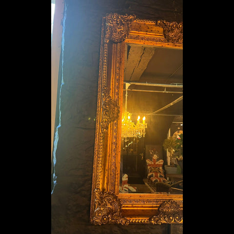 Mirror Gold Rectangular Classic (90 x 10 x 120cm)