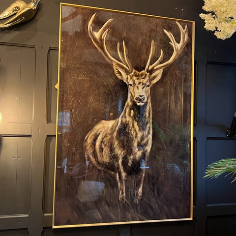 Royal Stag Gold Frame Picture (100 x 3 x 150cm) - Clearance