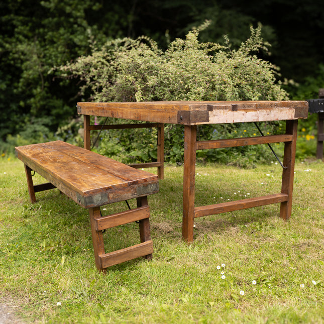 Vintage Folding Wooden Bench