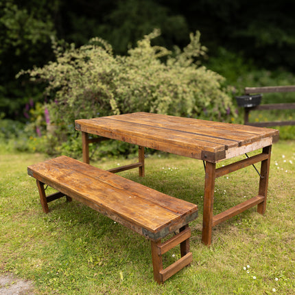 Vintage Folding Wooden Table