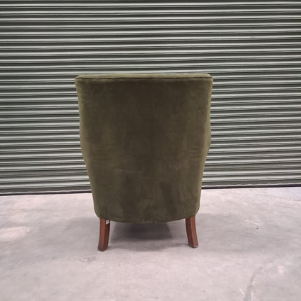 Chesterfield Wing Back in Green Velvet - Factory Seconds