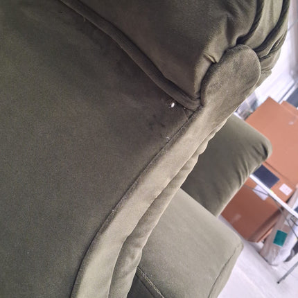 Chesterfield Wing Back in Green Velvet - Factory Seconds