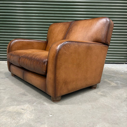 Wilbur 2 Seater Sofa in Hand Antiqued Leather - Clearance