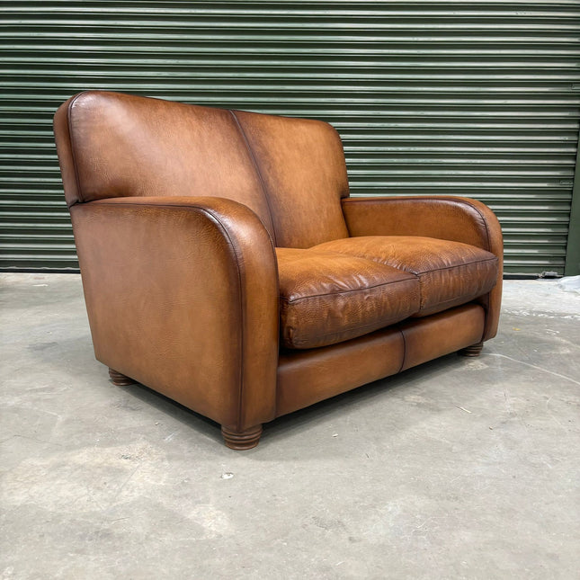 Wilbur 2 Seater Sofa in Hand Antiqued Leather - Clearance
