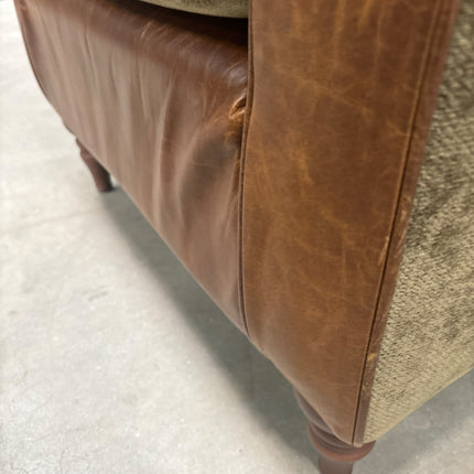 Theodore Wingback Chair in Saddle Tan & Derwent Olive - Ex Display