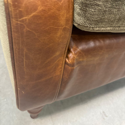 Theodore Wingback Chair in Saddle Tan & Derwent Olive - Ex Display