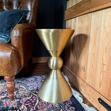 Waisted Brass Side Table