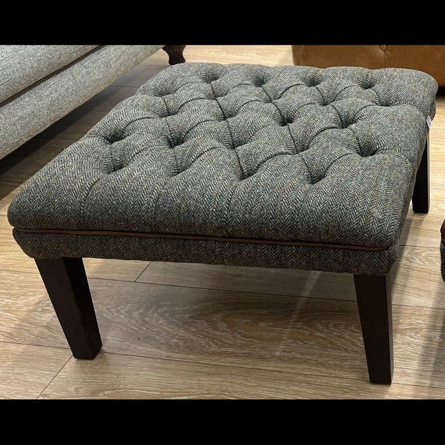 Chessington Under Footstool Harris Tweed Grey/Amalfi Brandy - Clearance