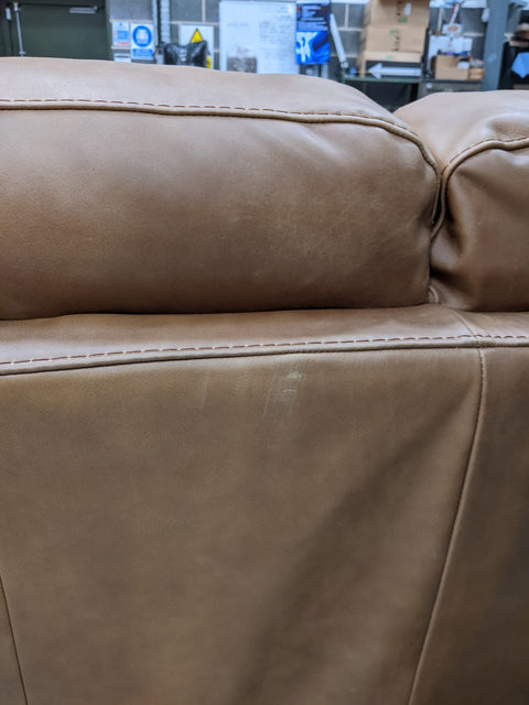 William 3 Seater Sofa in Aniline Brown Leather - Clearance