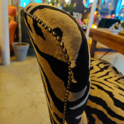 Selfridges Buttoned Dining Bench in Zebra Cream