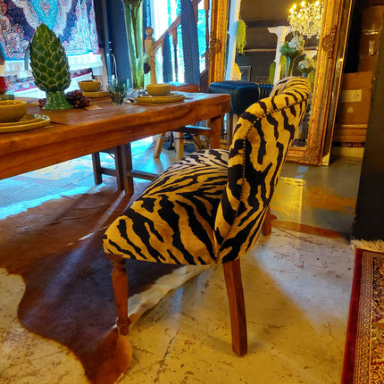 Selfridges Buttoned Dining Bench in Zebra Cream