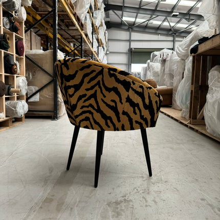 Peter Dining Chair in Zebra Gold