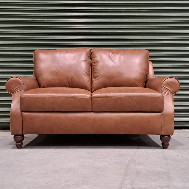 Benji 2 Seater in Brandy Leather-  Ex Display