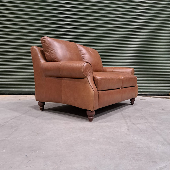 Benji 2 Seater in Brandy Leather-  Ex Display