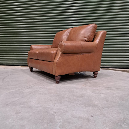 Benji 2 Seater in Brandy Leather-  Ex Display