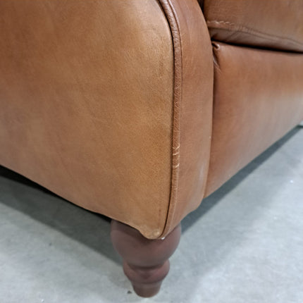 Benji 2 Seater in Brandy Leather-  Ex Display