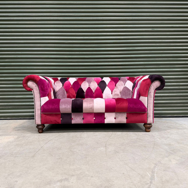 Patchwork Chesterfield 2 Seater in Aurora Patchwork - Ex Display