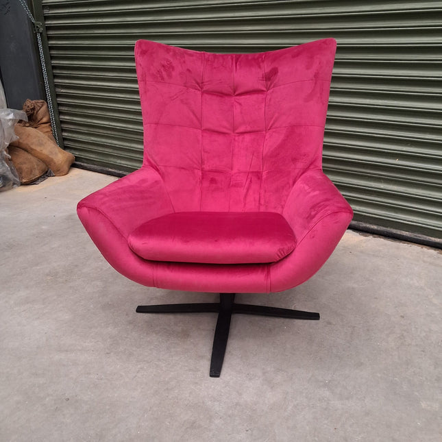 Austin Egg Chair in Plush Velvet (Cerise) - Ex Display