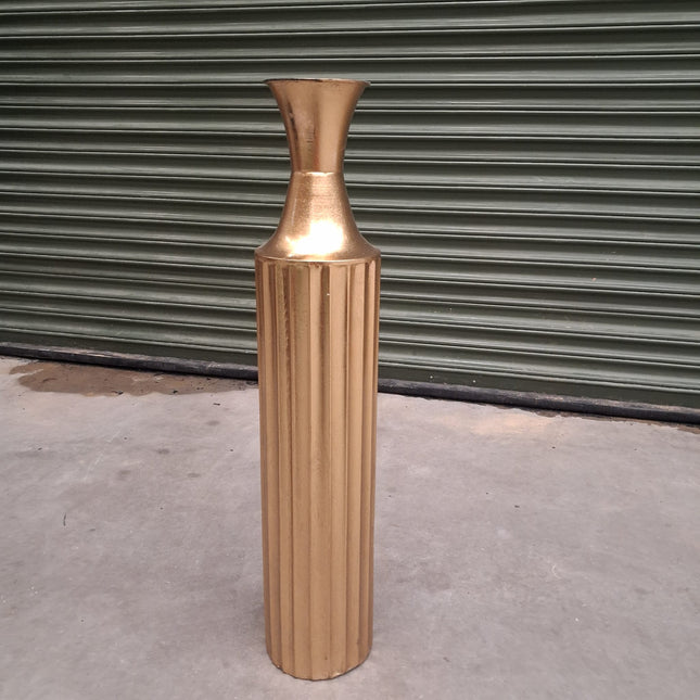Tall Metal Gold Vase - Ex Display
