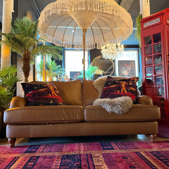 Charles in Cognac Leather 3 Seater - Ex Display