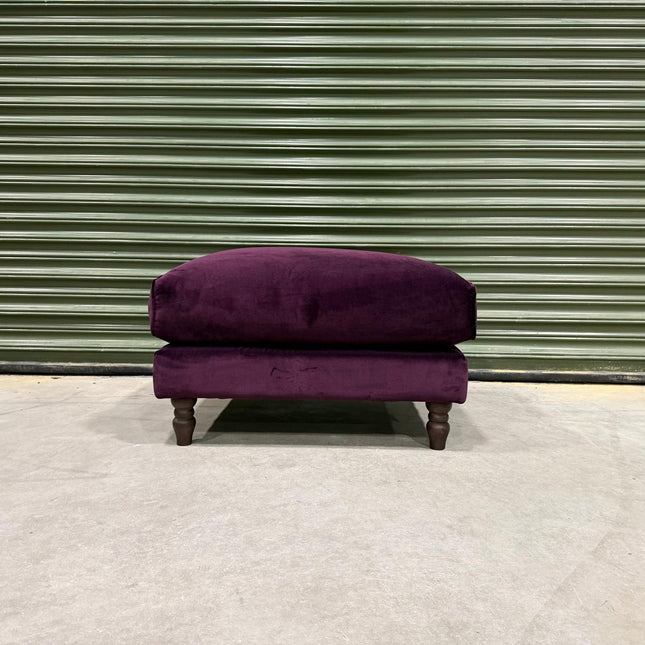 Dopamine Footstool in Opulence Plum Purple Velvet - Ex Display