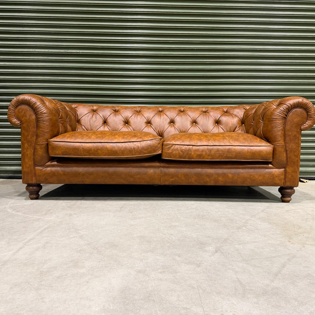 Stanley 4 Seater in Vintage Tan Leather - Ex Display