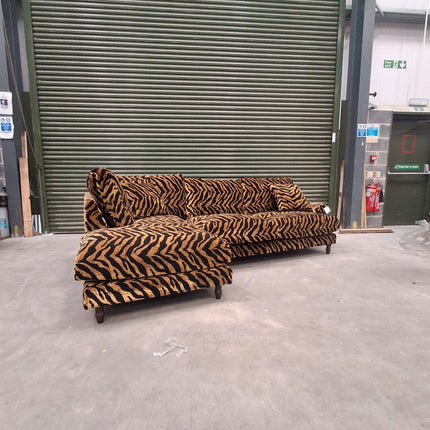 Dopamine Left Hand Facing Chaise in Zebra Gold - Factory Seconds