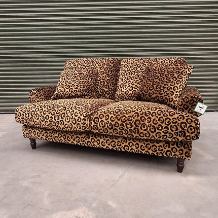 Dopamine 2 Seater Sofa in Leopard Gold Velvet- Factory Seconds