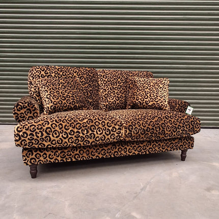 Dopamine 2 Seater Sofa in Leopard Gold Velvet- Factory Seconds