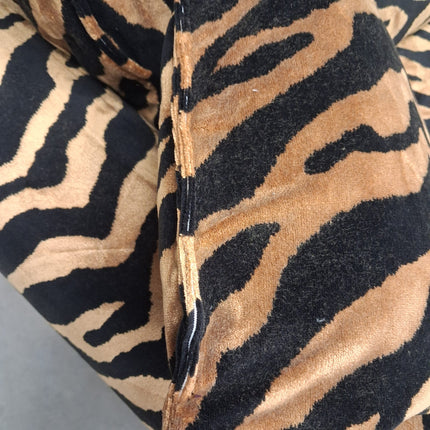 Dopamine Loveseat Snuggler in Zebra Gold Velvet - Factory Seconds