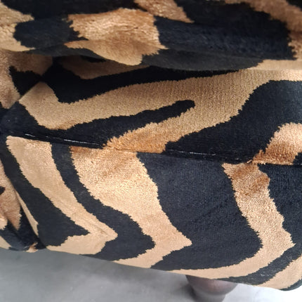 Dopamine Loveseat Snuggler in Zebra Gold Velvet - Factory Seconds