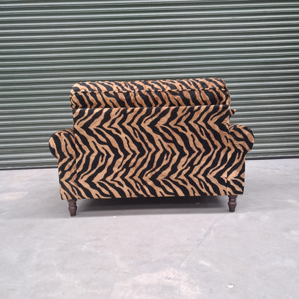 Dopamine Loveseat Snuggler in Zebra Gold Velvet - Factory Seconds