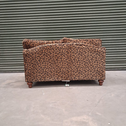 Bugsby 2 Seater Fitted Back Sofa in Leopard Gold Velvet- Clearance
