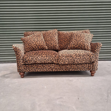 Bugsby 2 Seater Fitted Back Sofa in Leopard Gold Velvet- Clearance