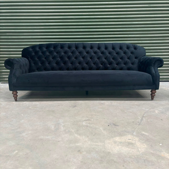 Mayfair 4 Seater in Black Ebony Plush Velvet - Ex Display