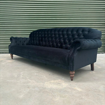 Mayfair 4 Seater in Black Ebony Plush Velvet - Ex Display