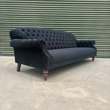 Mayfair 4 Seater in Black Ebony Plush Velvet - Ex Display