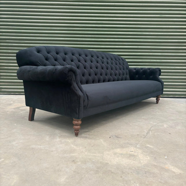 Mayfair 4 Seater in Black Ebony Plush Velvet - Ex Display