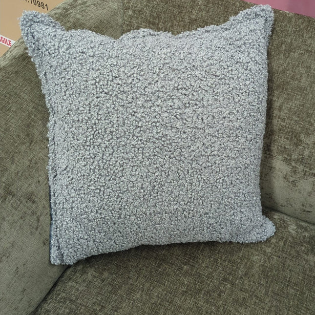 Hepburn Half and Half 60cm x 60cm Scatter Cushions in Kairo Charcoal and Larry Thunder - Clearance