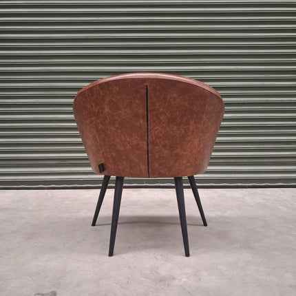 Peter Dining Chair in Cuba Tan Leather - Factory Seconds