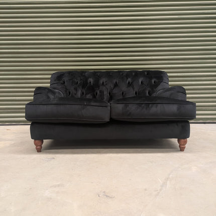 Eaton 2 Seater Sofa in Plush Ebony Velvet- Ex Display