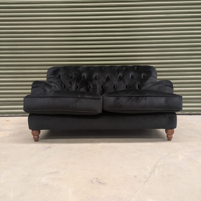 Eaton 2 Seater Sofa in Plush Ebony Velvet- Ex Display
