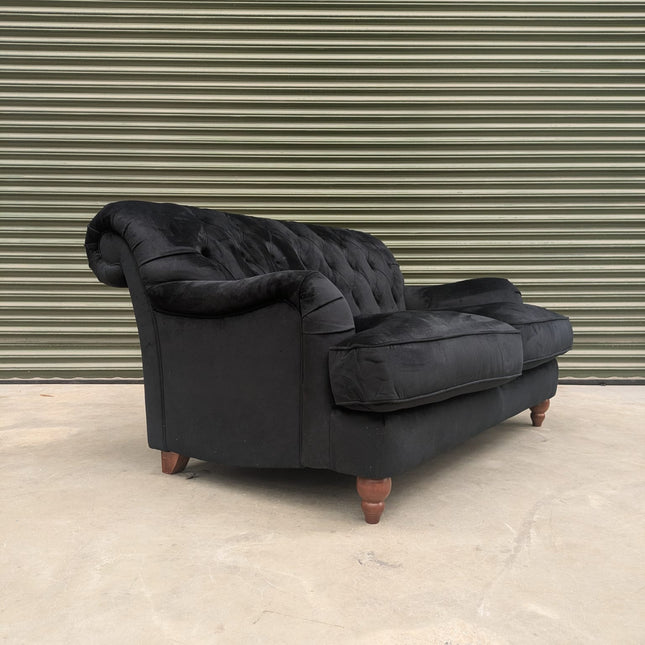 Eaton 2 Seater Sofa in Plush Ebony Velvet- Ex Display