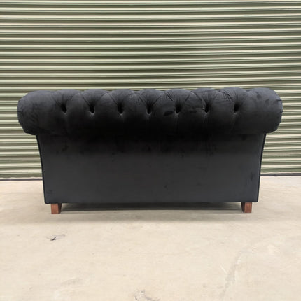 Eaton 2 Seater Sofa in Plush Ebony Velvet- Ex Display