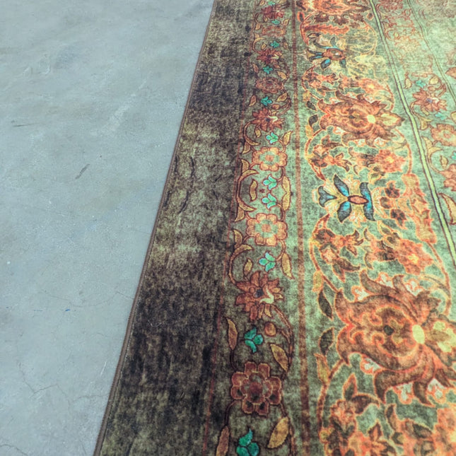 Extra Large Rug Distressed Moss Green - Ex Display