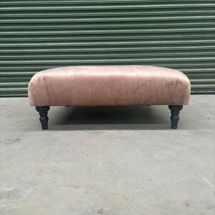 Hartington Footstool in Heritage Biscuit Velvet- Clearance