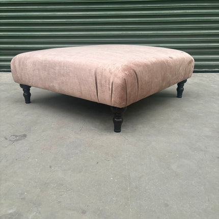 Hartington Footstool in Heritage Biscuit Velvet- Clearance