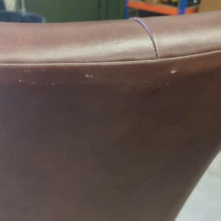 Riley Chesterfield Dining Chair in Dark Brown Leather- Ex Display